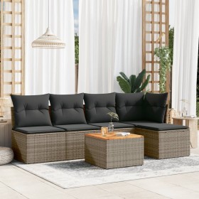 6-teiliges Gartenmöbel-Set und graue synthetische Rattankissen von , Gartensets - Ref: Foro24-3223603, Preis: 308,28 €, Rabat...