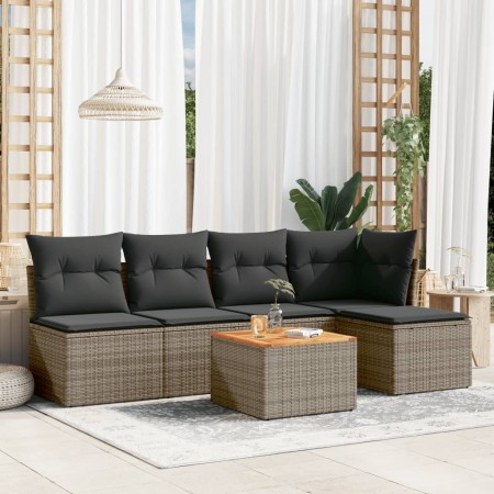 6-teiliges Gartenmöbel-Set und graue synthetische Rattankissen von , Gartensets - Ref: Foro24-3223603, Preis: 308,28 €, Rabat...