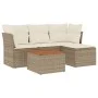Gartensofa-Set mit Kissen, 5-teilig, beiges synthetisches Rattan von , Gartensets - Ref: Foro24-3223608, Preis: 306,80 €, Rab...