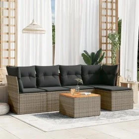 6-piece garden furniture set and gray synthetic rattan cushions by , Garden sets - Ref: Foro24-3223617, Price: 317,85 €, Disc...