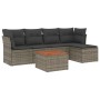 6-piece garden furniture set and gray synthetic rattan cushions by , Garden sets - Ref: Foro24-3223617, Price: 313,84 €, Disc...