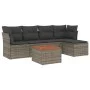 6-piece garden furniture set and gray synthetic rattan cushions by , Garden sets - Ref: Foro24-3223617, Price: 317,85 €, Disc...