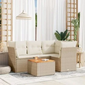 Garden sofa set with cushions 5 pieces beige synthetic rattan by , Garden sets - Ref: Foro24-3223622, Price: 357,03 €, Discou...