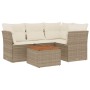 Garden sofa set with cushions 5 pieces beige synthetic rattan by , Garden sets - Ref: Foro24-3223622, Price: 337,69 €, Discou...