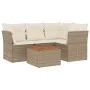 Garden sofa set with cushions 5 pieces beige synthetic rattan by , Garden sets - Ref: Foro24-3223622, Price: 357,03 €, Discou...