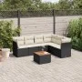 Set de comedor de jardín 7 pzas y cojines ratán sintético negro de , Conjuntos de jardín - Ref: Foro24-3223655, Precio: 410,3...