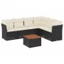 Set de comedor de jardín 7 pzas y cojines ratán sintético negro de , Conjuntos de jardín - Ref: Foro24-3223655, Precio: 410,3...