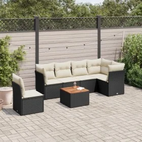 7-piece garden dining set with black synthetic rattan cushions by , Garden sets - Ref: Foro24-3223662, Price: 410,15 €, Disco...