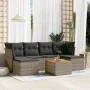 7-piece garden sofa set with gray PE rattan cushions by , Garden sets - Ref: Foro24-3223771, Price: 356,42 €, Discount: %