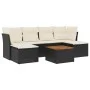 7-teiliges Garten-Esszimmerset und Kissen synthetisches Rattan schwarz von , Gartensets - Ref: Foro24-3223767, Preis: 368,24 ...