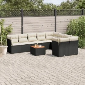 Garden sofa set 10 pieces with black synthetic rattan cushions by , Garden sets - Ref: Foro24-3223816, Price: 571,10 €, Disco...