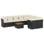 Set Gartensofas 10 Stück Kissen synthetisches Rattan schwarz von , Gartensets - Ref: Foro24-3223816, Preis: 571,10 €, Rabatt: %