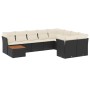 Gartensofa-Set 10-teilig mit schwarzen synthetischen Rattankissen von , Gartensets - Ref: Foro24-3223823, Preis: 535,05 €, Ra...