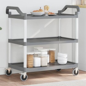 Carrito de 3 niveles aluminio gris 99x50x96 cm de , Carros de cocina y comedor - Ref: Foro24-30319, Precio: 101,99 €, Descuen...