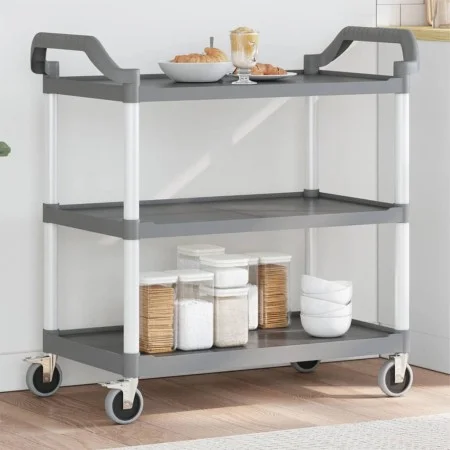 Carrito de 3 niveles aluminio gris 99x50x96 cm de , Carros de cocina y comedor - Ref: Foro24-30319, Precio: 100,48 €, Descuen...