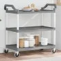 3-level gray aluminum cart 99x50x96 cm by , Kitchen and dining carts - Ref: Foro24-30319, Price: 100,48 €, Discount: %