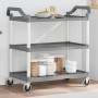 3-stöckiger Aluminiumwagen grau 99x50x96 cm von , Küchen- und Speisewagen - Ref: Foro24-30319, Preis: 101,99 €, Rabatt: %