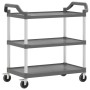3-stöckiger Aluminiumwagen grau 99x50x96 cm von , Küchen- und Speisewagen - Ref: Foro24-30319, Preis: 101,99 €, Rabatt: %