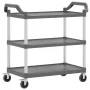 Carrito de 3 niveles aluminio gris 99x50x96 cm de , Carros de cocina y comedor - Ref: Foro24-30319, Precio: 100,48 €, Descuen...