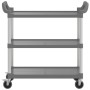 3-stöckiger Aluminiumwagen grau 99x50x96 cm von , Küchen- und Speisewagen - Ref: Foro24-30319, Preis: 101,99 €, Rabatt: %