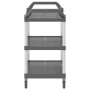 3-stöckiger Aluminiumwagen grau 99x50x96 cm von , Küchen- und Speisewagen - Ref: Foro24-30319, Preis: 101,99 €, Rabatt: %