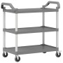 3-stöckiger Aluminiumwagen grau 99x50x96 cm von , Küchen- und Speisewagen - Ref: Foro24-30319, Preis: 101,99 €, Rabatt: %