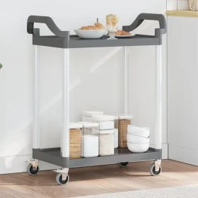 2-level gray aluminum cart 81x41x92 cm by , Kitchen and dining carts - Ref: Foro24-30327, Price: 49,76 €, Discount: %