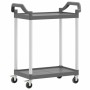 2-stöckiger Aluminiumwagen grau 81x41x92 cm von , Küchen- und Speisewagen - Ref: Foro24-30327, Preis: 50,30 €, Rabatt: %
