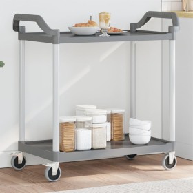 2-level gray aluminum cart 99x50x97 cm by , Kitchen and dining carts - Ref: Foro24-30325, Price: 68,90 €, Discount: %