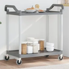 2-level gray aluminum cart 99x50x97 cm by , Kitchen and dining carts - Ref: Foro24-30325, Price: 68,07 €, Discount: %