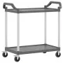 2-stöckiger Aluminiumwagen grau 99x50x97 cm von , Küchen- und Speisewagen - Ref: Foro24-30325, Preis: 68,05 €, Rabatt: %