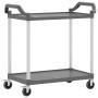 2-stöckiger Aluminiumwagen grau 99x50x97 cm von , Küchen- und Speisewagen - Ref: Foro24-30325, Preis: 74,28 €, Rabatt: %