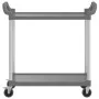 2-stöckiger Aluminiumwagen grau 99x50x97 cm von , Küchen- und Speisewagen - Ref: Foro24-30325, Preis: 68,05 €, Rabatt: %