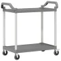 2-stöckiger Aluminiumwagen grau 99x50x97 cm von , Küchen- und Speisewagen - Ref: Foro24-30325, Preis: 68,05 €, Rabatt: %