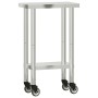 Mesa de trabajo de cocina con ruedas acero inox 55x30x85 cm de , Restauración - Ref: Foro24-376459, Precio: 111,38 €, Descuen...