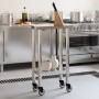 Mesa de trabajo de cocina con ruedas acero inox 55x30x85 cm de , Restauración - Ref: Foro24-376459, Precio: 111,38 €, Descuen...