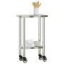 Mesa de trabajo de cocina con ruedas acero inox 55x30x85 cm de , Restauración - Ref: Foro24-376459, Precio: 111,38 €, Descuen...