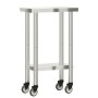 Küchenarbeitstisch mit Rädern Edelstahl 55x30x85 cm von , Wiederherstellung - Ref: Foro24-376459, Preis: 107,31 €, Rabatt: %