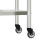 Küchenarbeitstisch mit Rädern Edelstahl 55x30x85 cm von , Wiederherstellung - Ref: Foro24-376459, Preis: 107,31 €, Rabatt: %