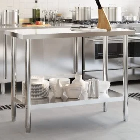 Küchenarbeitstisch aus Edelstahl 110x55x85 cm von , Wiederherstellung - Ref: Foro24-376465, Preis: 167,29 €, Rabatt: %