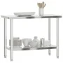 Stainless steel kitchen work table 110x55x85 cm by , Restoration - Ref: Foro24-376465, Price: 167,29 €, Discount: %