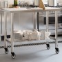 Mesa de trabajo de cocina con ruedas acero inox 110x55x85 cm de , Restauración - Ref: Foro24-376467, Precio: 170,25 €, Descue...