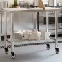 Stainless steel kitchen work table with wheels 110x55x85 cm by , Restoration - Ref: Foro24-376467, Price: 167,09 €, Discount: %