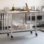 Küchenarbeitstisch mit Rädern Edelstahl 110x55x85 cm von , Wiederherstellung - Ref: Foro24-376467, Preis: 170,25 €, Rabatt: %