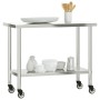 Küchenarbeitstisch mit Rädern Edelstahl 110x55x85 cm von , Wiederherstellung - Ref: Foro24-376467, Preis: 170,25 €, Rabatt: %