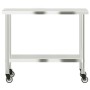 Küchenarbeitstisch mit Rädern Edelstahl 110x55x85 cm von , Wiederherstellung - Ref: Foro24-376467, Preis: 170,25 €, Rabatt: %