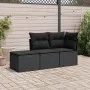 Set Gartensofas mit Kissen 3 Stück synthetisches Rattan schwarz von , Gartensets - Ref: Foro24-3249304, Preis: 191,82 €, Raba...