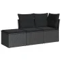 Set Gartensofas mit Kissen 3 Stück synthetisches Rattan schwarz von , Gartensets - Ref: Foro24-3249304, Preis: 191,82 €, Raba...