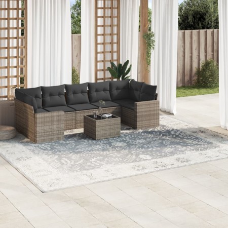 8-teiliges Gartensofa-Set und graue synthetische Rattankissen von , Gartensets - Ref: Foro24-3218730, Preis: 487,84 €, Rabatt: %