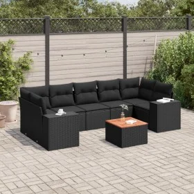 8-piece garden sofa set and black synthetic rattan cushions by , Garden sets - Ref: Foro24-3225355, Price: 587,20 €, Discount: %